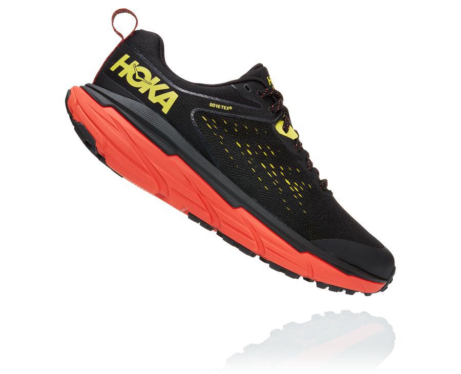 Tenis Hoka One One Trail Hombre Negros/Rojos - Challenger Atr 6 Gore-Tex - NXAY40831